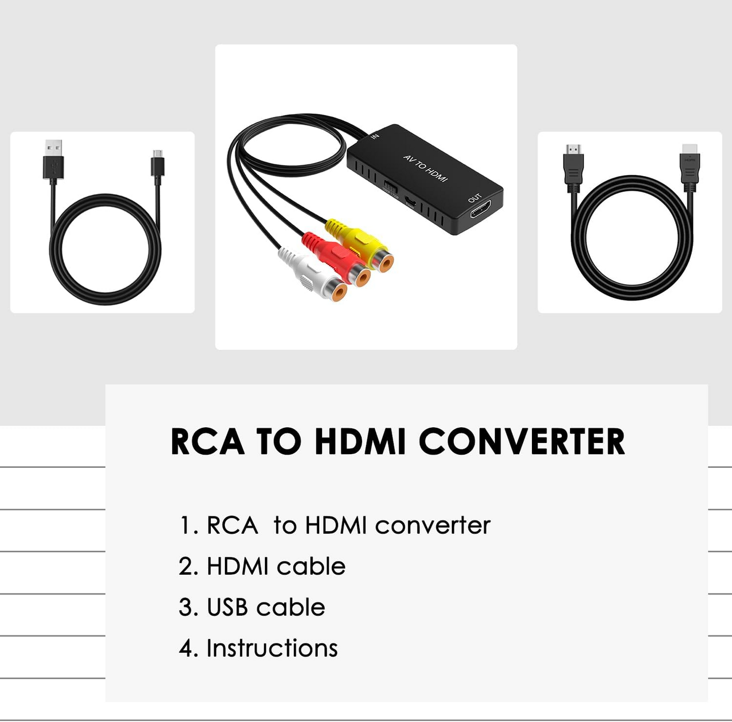 HDMI output port on RCA to HDMI adapter