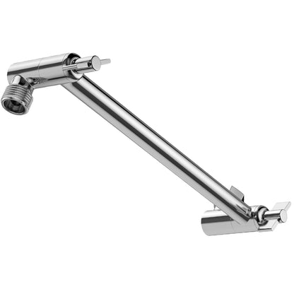 Shower head extension arm chrome finish side view