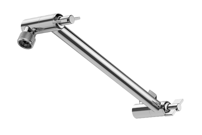 Close up of shower head extension arm adjustable joint