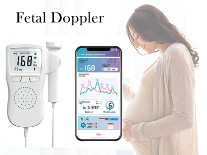 Fetal Doppler with built-in speaker for shared listening