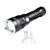 Rechargeable torch LED black aluminium body side view