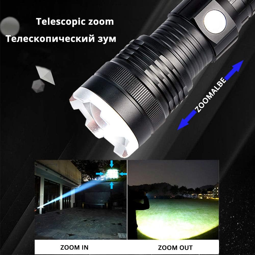 Rechargeable torch LED showing multiple lighting modes