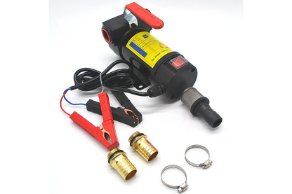 Close up of fuel transfer pump 24V ergonomic handle