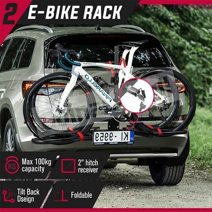 Electric bicycle rack mounted on vehicle rear in NZ
