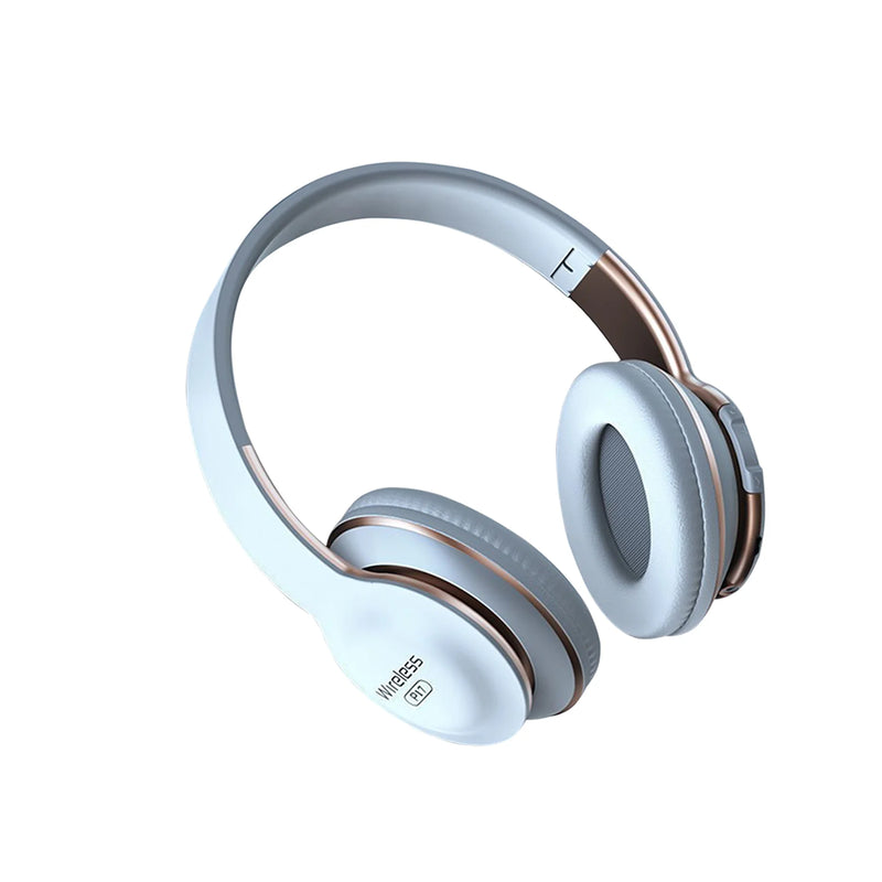 Wireless Bluetooth headphones white over-ear side view