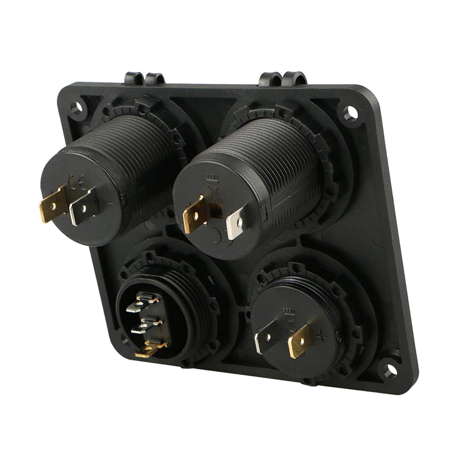 Marine boat rocker switch panel installed in a boat dashboard