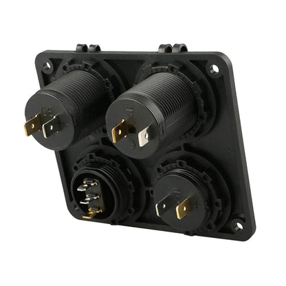 Marine boat rocker switch panel installed in a boat dashboard