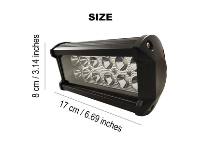 Back view of 84W LED work light showing heat dissipation design