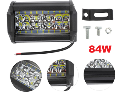 Close-up of 84W LED work light LEDs with white light output