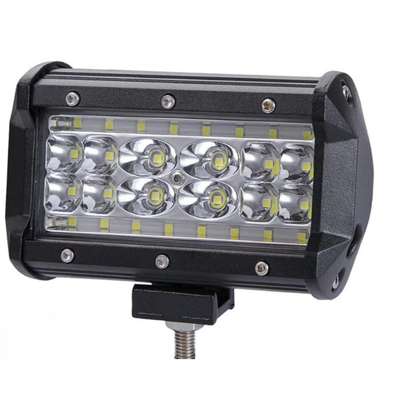 84W LED work light front view showing black aluminium body