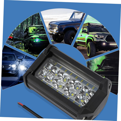 84W LED work light switched on showing bright 6300K light