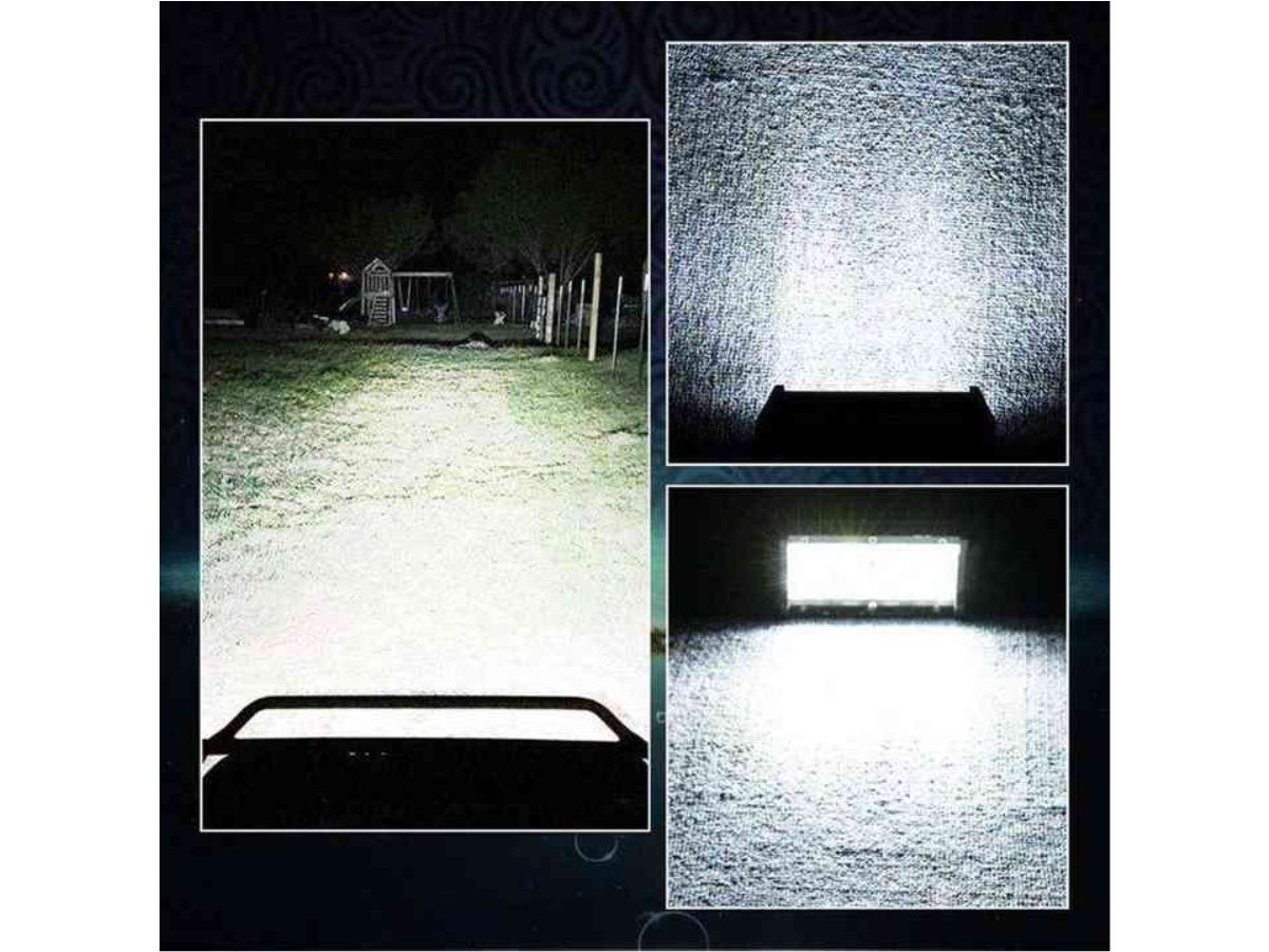 84W LED work light switched on showing bright 6300K light