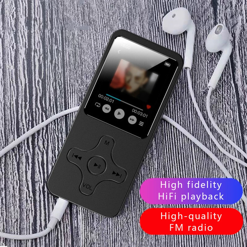 MP3 Player 8GB charging with USB cable connected