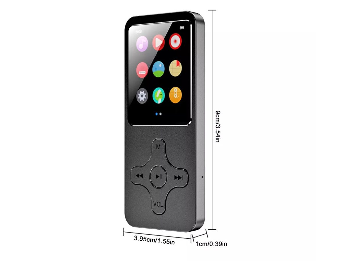 Back view of MP3 Player 8GB showing smooth black finish