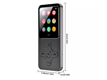 Back view of MP3 Player 8GB showing smooth black finish