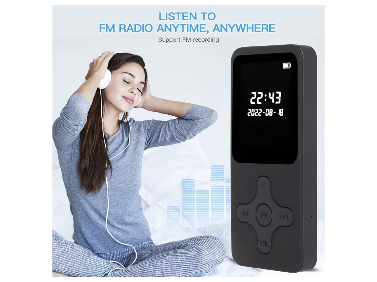 MP3 Player 8GB held in hand showing compact size