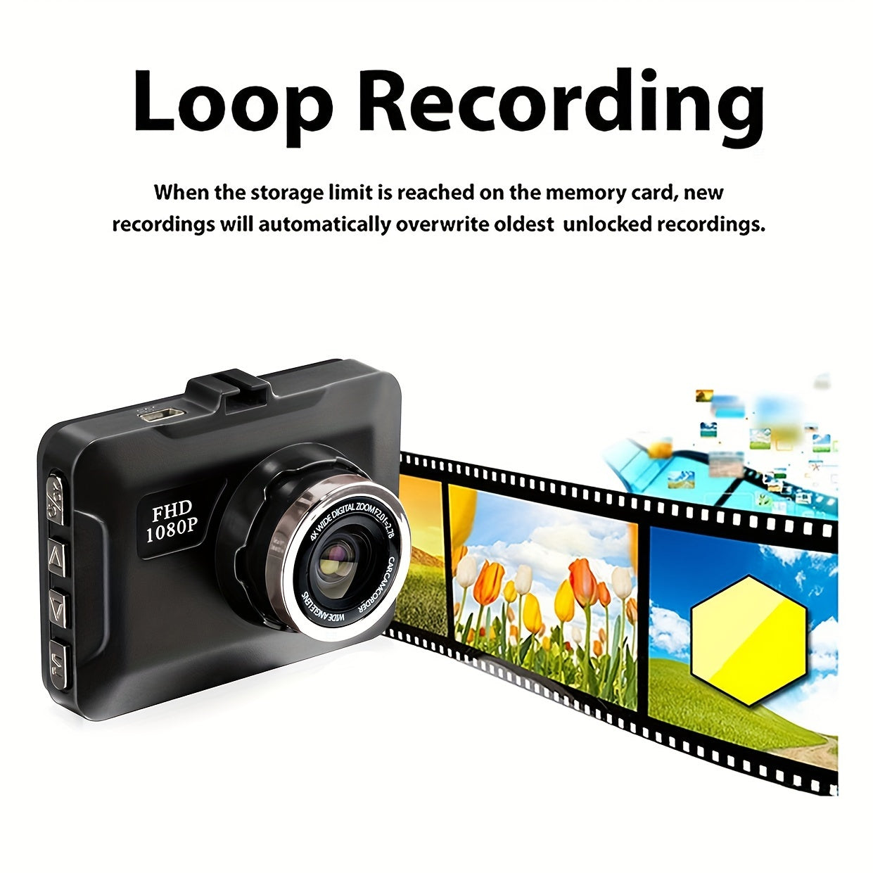 Car dash cam recording in low light with clear image