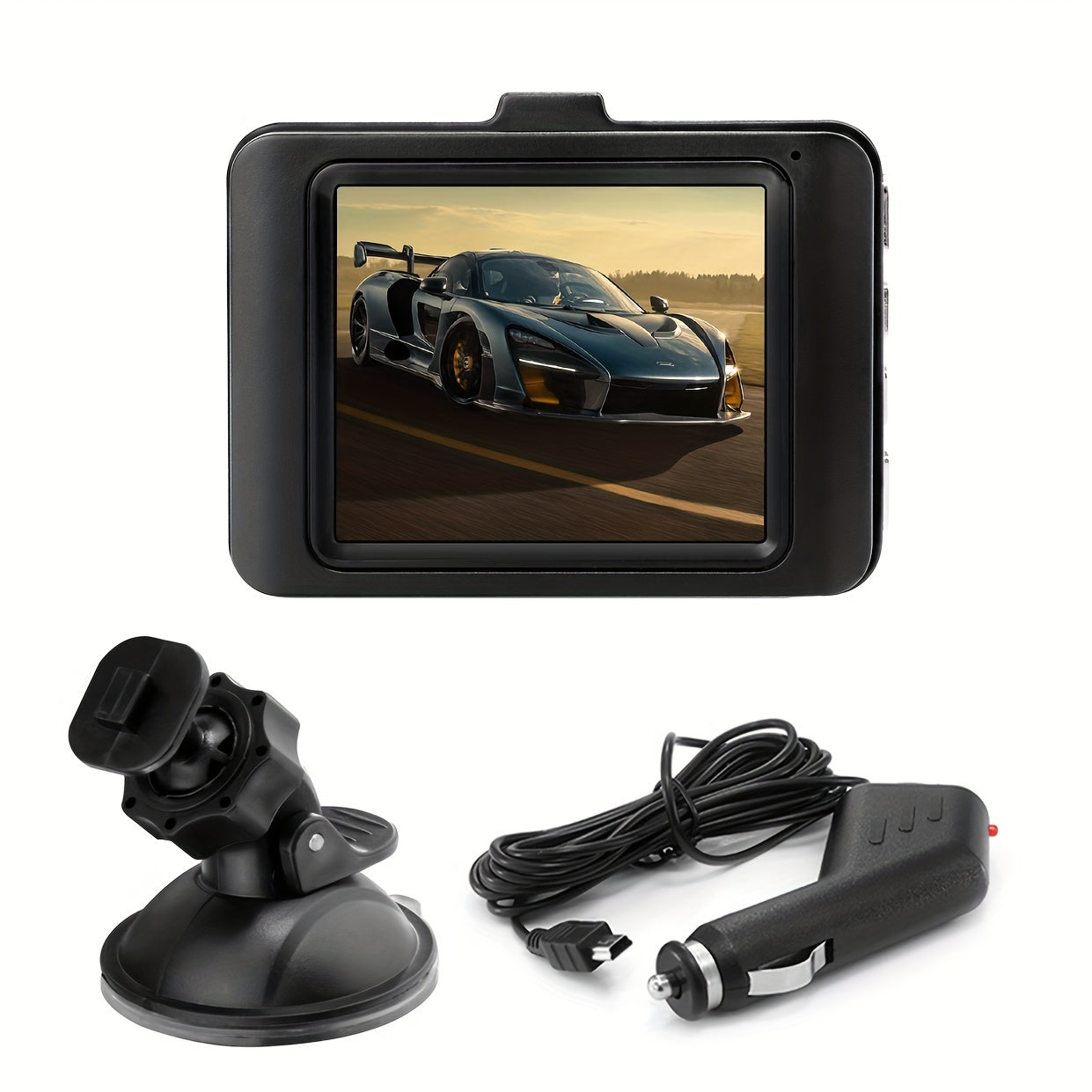 Car dash cam showing loop recording and motion detection