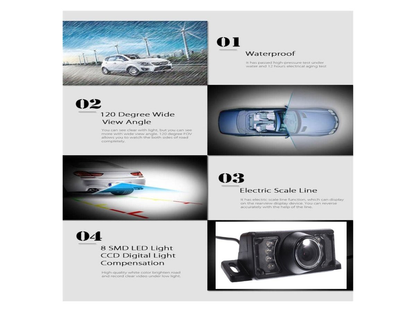 Car reversing camera waterproof mounted on SUV rear for parking assistance