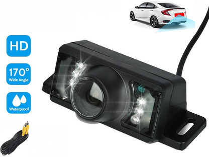 Car reversing camera waterproof installed on vehicle rear in black colour