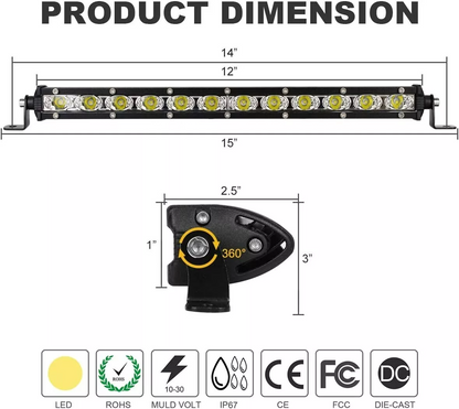 LED Work Light 36W with mounting accessories included in package
