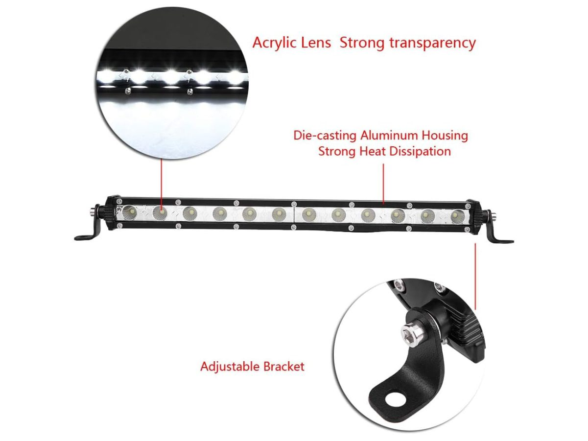 Back view of LED Work Light 36W with heat dissipation fins