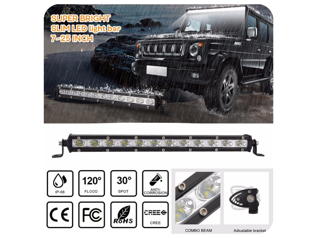 Waterproof rating label on LED Work Light 36W housing