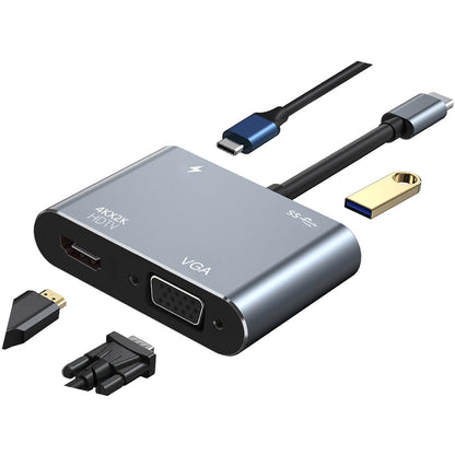 USB Type C to HDMI Converter showing silver aluminium body