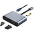 USB Type C to HDMI Converter showing silver aluminium body