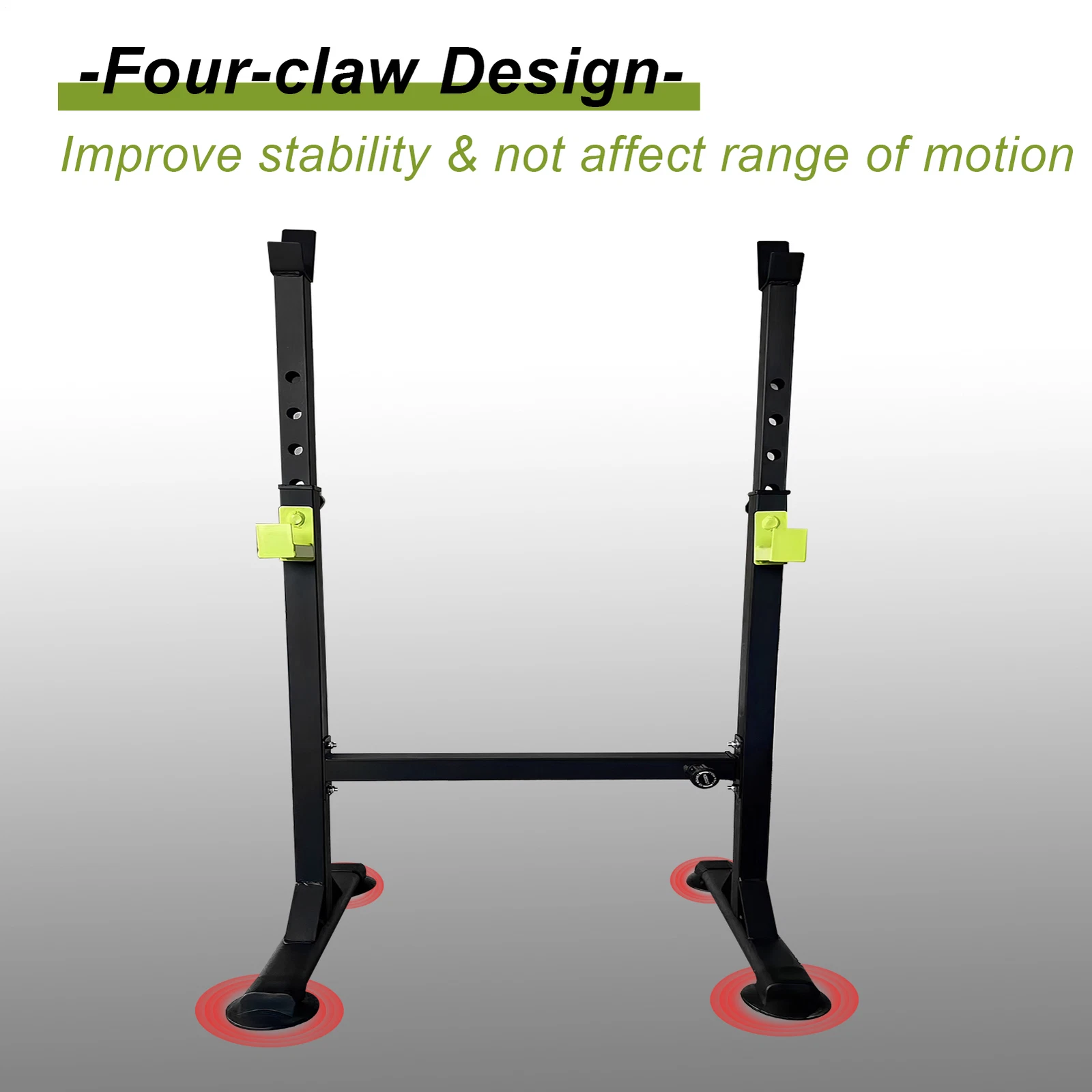Adjustable squat rack stand with installation tool included