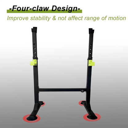 Adjustable squat rack stand with installation tool included