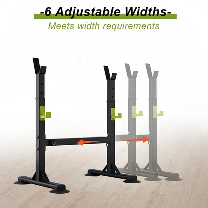 Adjustable squat rack stand with installation tool included