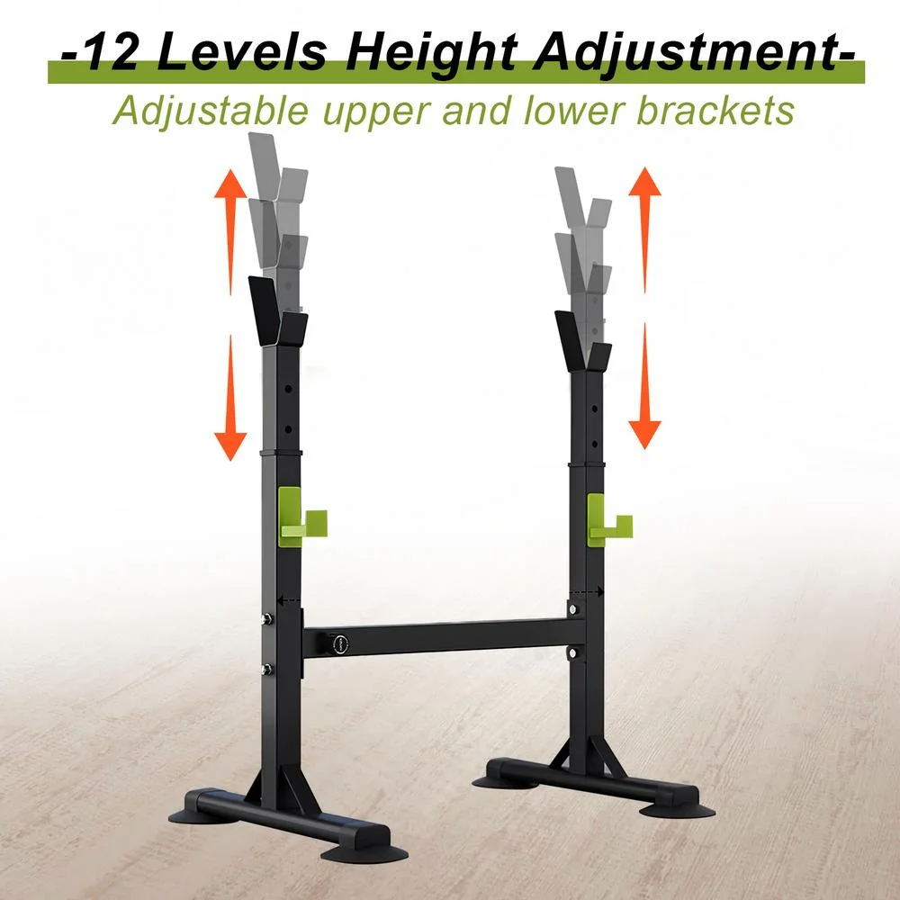 Adjustable squat rack stand with installation tool included