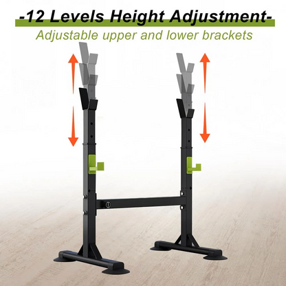 Adjustable squat rack stand with installation tool included