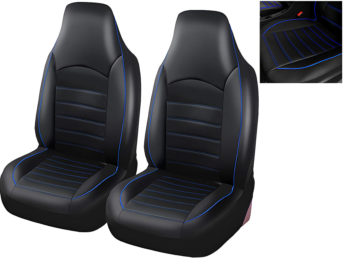 Back view of car seat covers set universal in black material