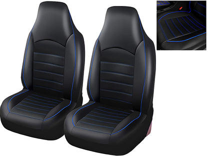 Back view of car seat covers set universal in black material