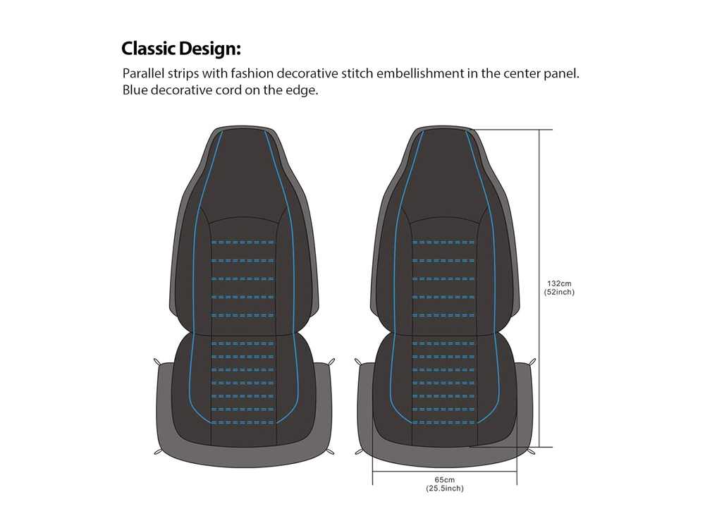 Protective barrier feature on car seat covers set universal
