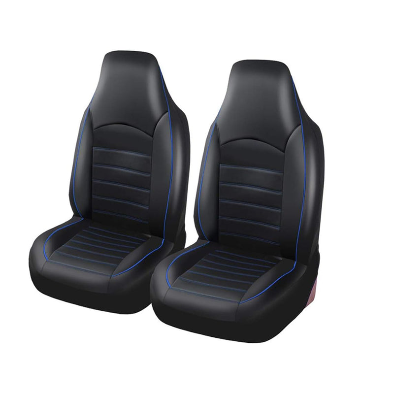 Car seat covers set universal black PU leather front view