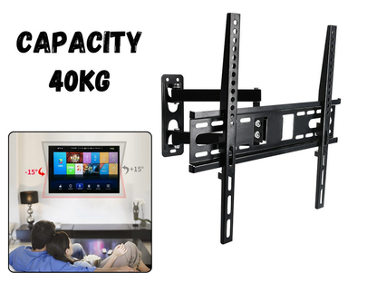 TV wall mount bracket packaging with screws and manual included