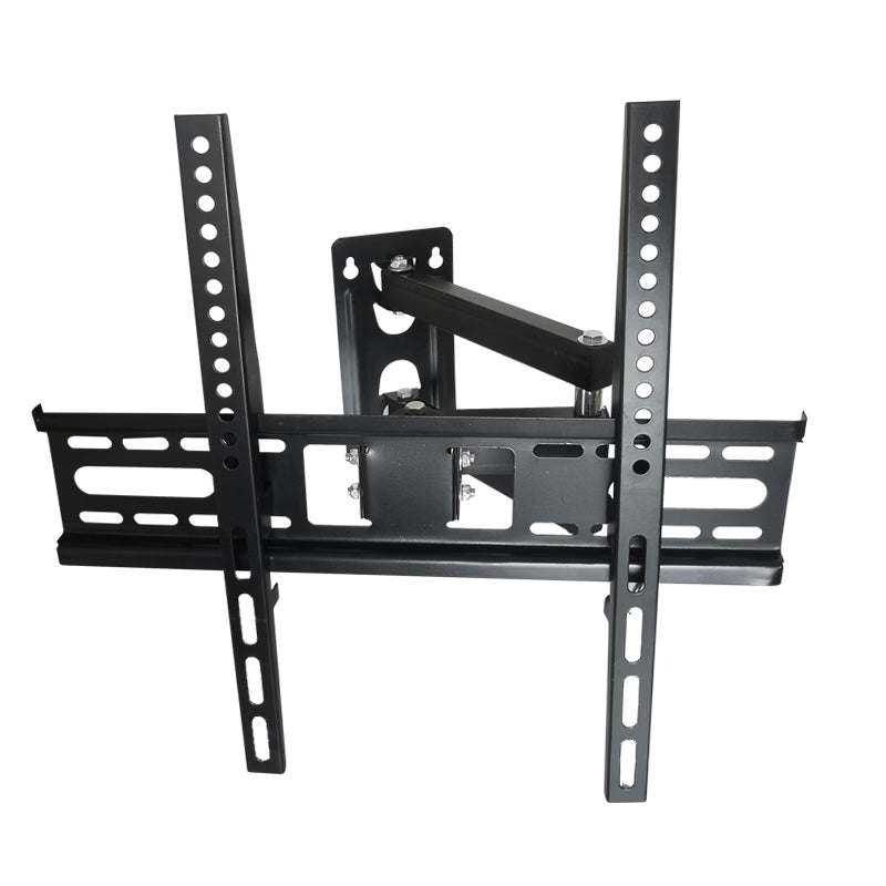 TV wall mount bracket packaging with screws and manual included