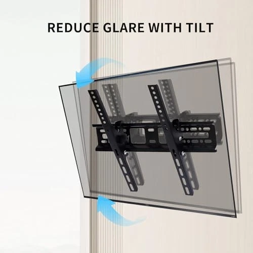 TV wall mount bracket packaging with screws and manual included