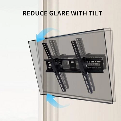 TV wall mount bracket packaging with screws and manual included