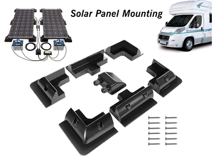 Solar panel mounting kit installed on flat roof surface in NZ