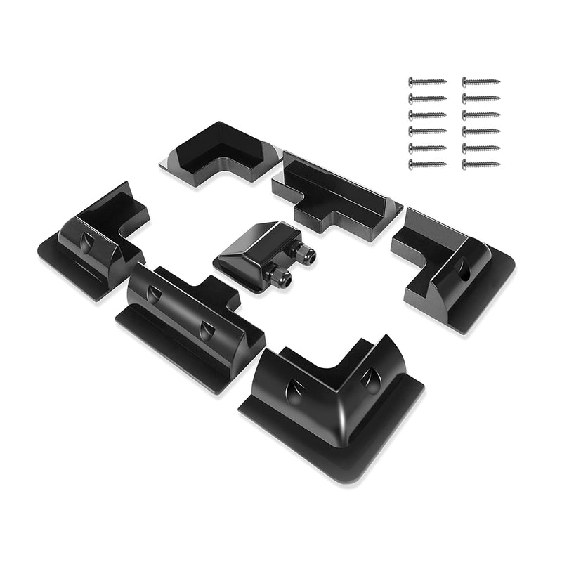 Solar panel mounting kit black ABS corner mount close up