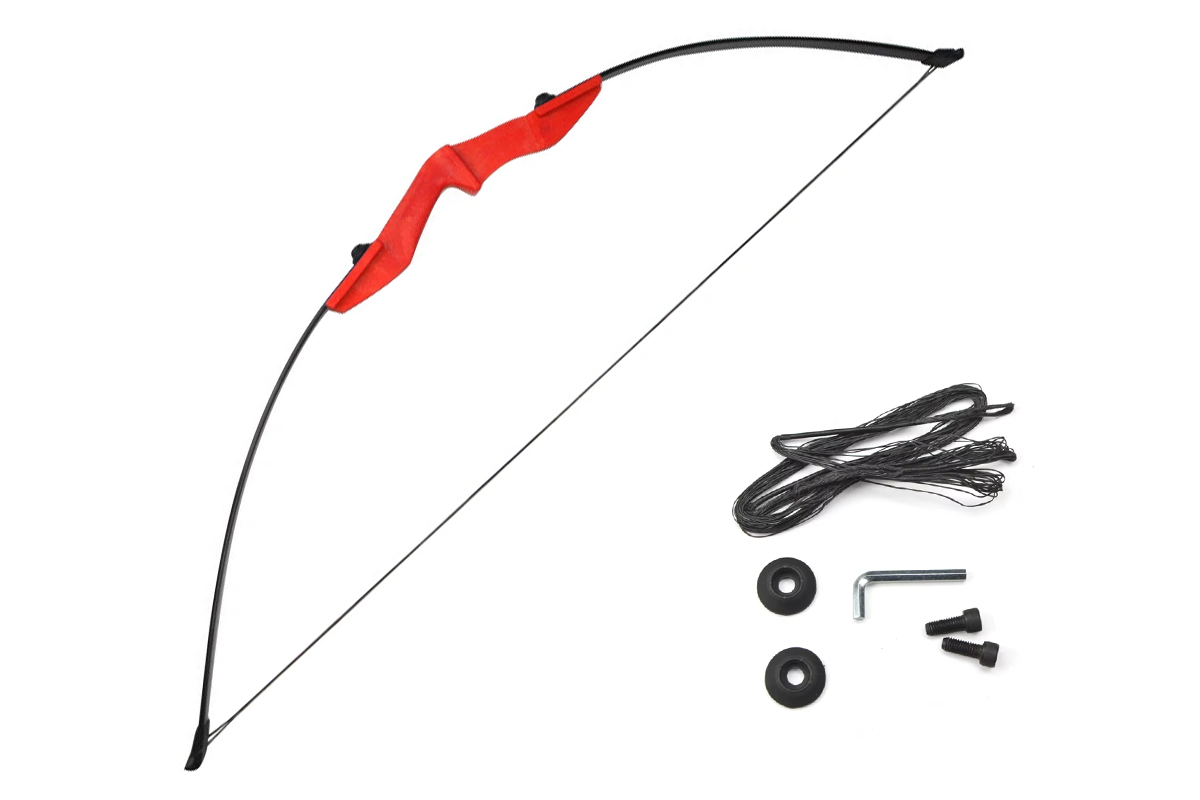Close up of rubber grip on hunting archery bow