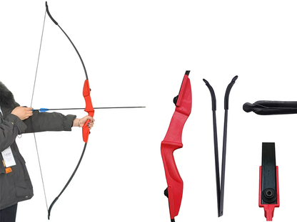 Hunting archery bow showing laminated glass fibre limbs