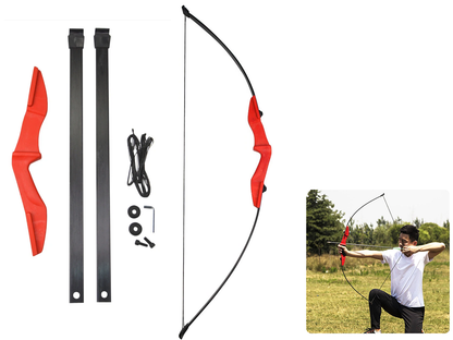 Top view of hunting archery bow with detachable design