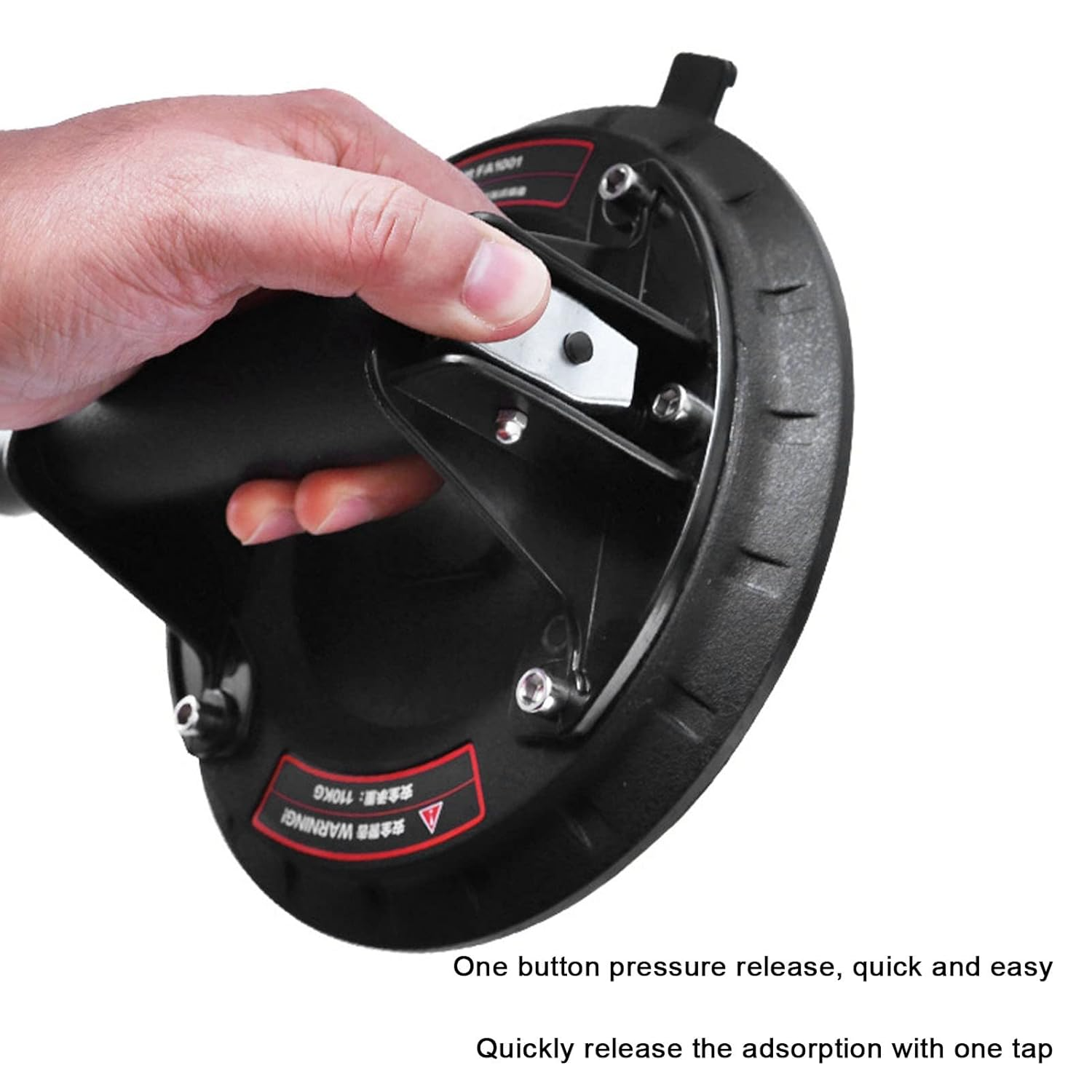 Glass suction cup in carrying case for easy transport