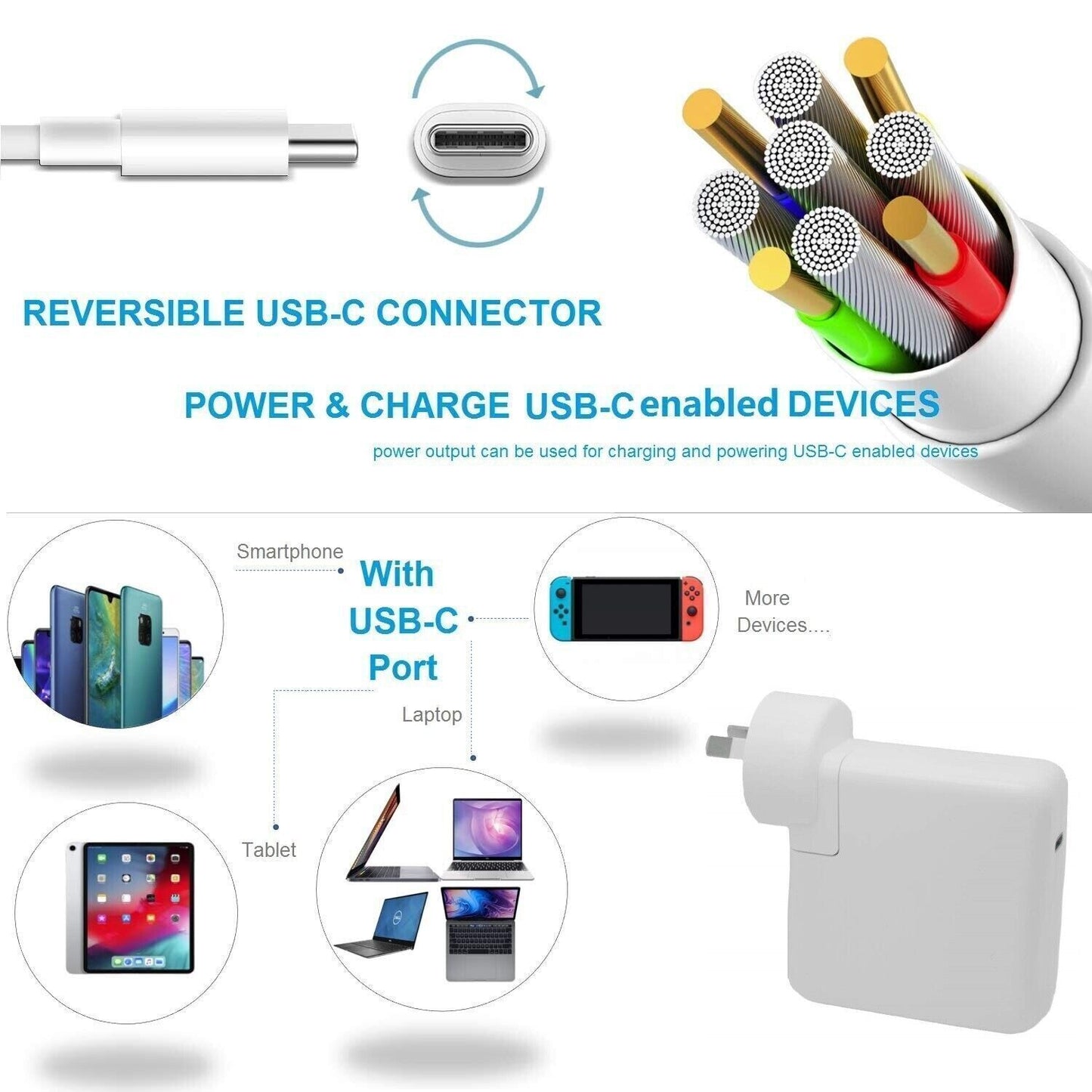 30W USB-C Replacement Charger for Macbook Magsafe