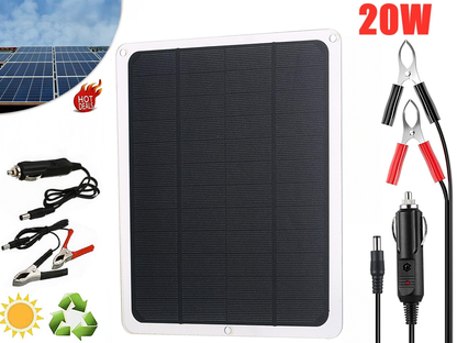 Side angle of Solar Panel Charger Kit compact design